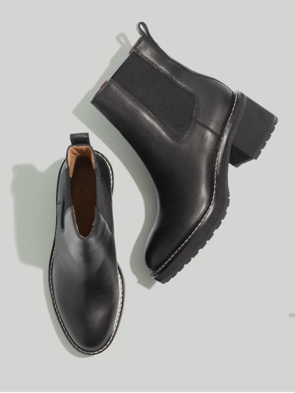 Madewell Carina Platform Chelsea Boots in Black Size 9 NWOT